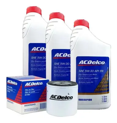 Kit 3l Óleo 5w30 Sintético Filtro Acdelco - Corsa / Meriva / Montana / Celta / Prisma / Agile / Cobalt / Onix / Spin / Novo Corsa
