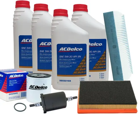 Kit de troca de óleo 5W30 e filtros - Onix / Novo Prisma / Spin / Cobalt