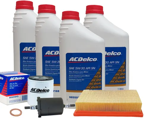 Kit Troca de Óleo 5W30 - Cobalt 2012 até 2016 e Filtros de Óleo Combustível e Ar