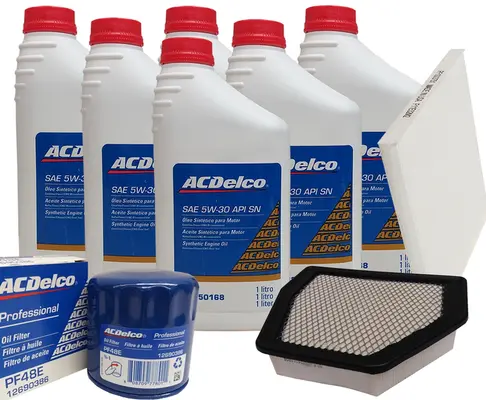 Kit de troca de óleo 5W30 e filtros - Captiva 2008 até 2015