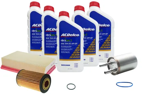 Kit Troca de Óleo 5w30 e Filtros de Óleo, Combustível e Ar do Motor - Tracker 1.8 2014 a 2016