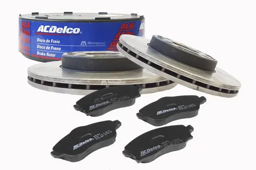Kit Pastilha e Disco de Freio Dianteiro Ventilado Acdelco - Spin 1.8 2017 a 2025