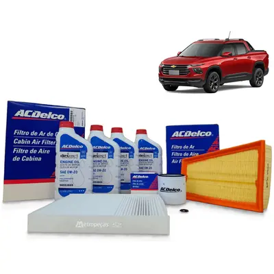 Kit Troca De Óleo E Filtros - Montana 1.2 Turbo 3Cc 2025 A 2026 ( Filtro de Óleo, de Ar do Motor e do Ar Condicionado )